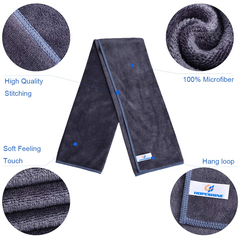 Hopeshine Microfiber Gym Towels Fast Drying Sports Towel 3-Pack 16Inch X 32Inch (Grey+Dark Blue+Navy Blue)